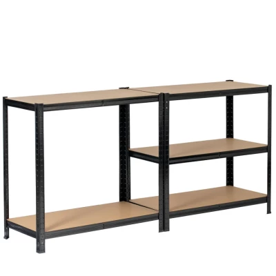 Set kovových regálov do domácnosti 90 cm QARIAN - čierny