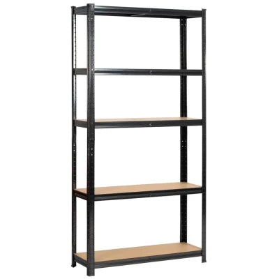 Set kovových regálov do domácnosti 90 cm QARIAN - čierny