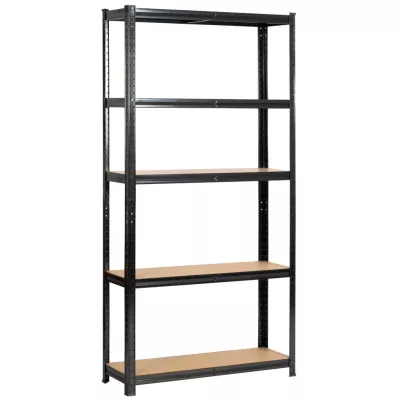 Set kovových regálov do domácnosti 90 cm QARIAN - čierny