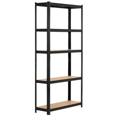 Set kovových regálov do domácnosti 90 cm QARIAN - čierny