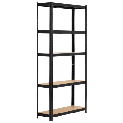 Set kovových regálov do domácnosti 90 cm QARIAN - čierny