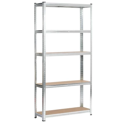 Set kovových regálov do domácnosti 90 cm QARIAN - strieborný