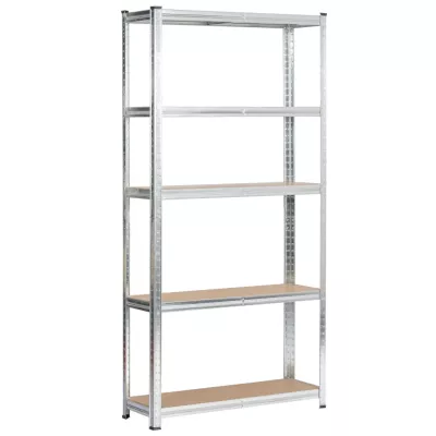 Set kovových regálov do domácnosti 90 cm QARIAN - strieborný