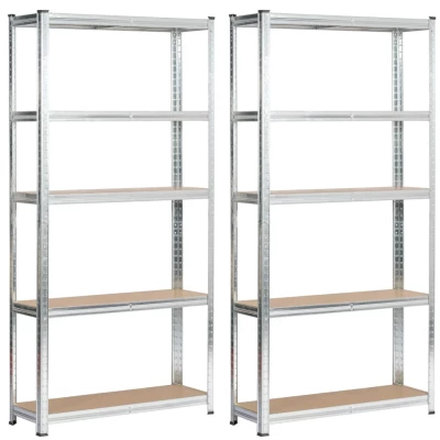 Set kovových regálov do domácnosti 90 cm QARIAN - strieborný