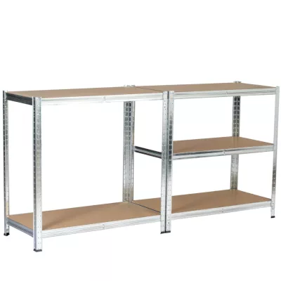 Set kovových regálov do domácnosti 90 cm QARIAN - strieborný