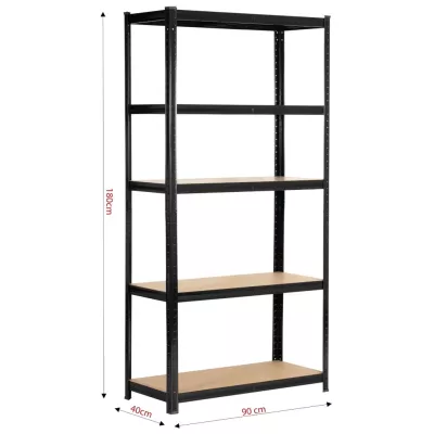 Kovový regál 90 cm QARIAN - čierny