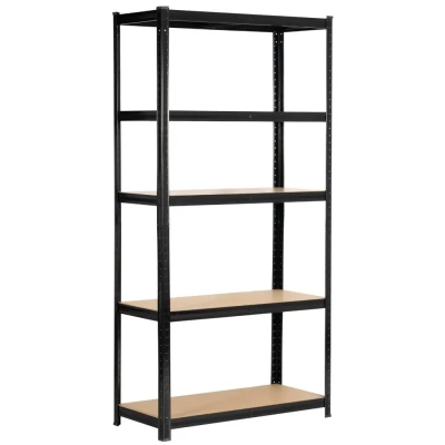 Kovový regál 90 cm QARIAN - čierny