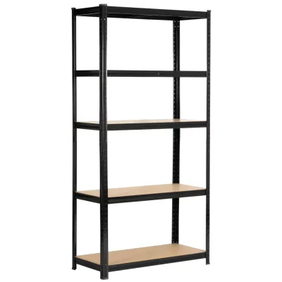 Kovový regál 90 cm QARIAN - čierny