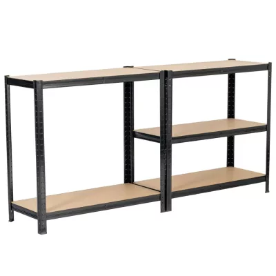 Kovový regál 90 cm QARIAN - čierny