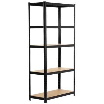 Kovový regál 90 cm QARIAN - čierny