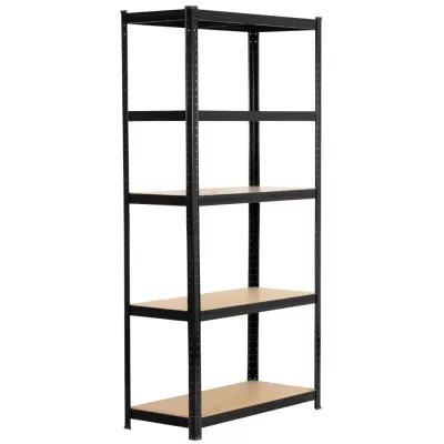 Kovový regál 90 cm QARIAN - čierny