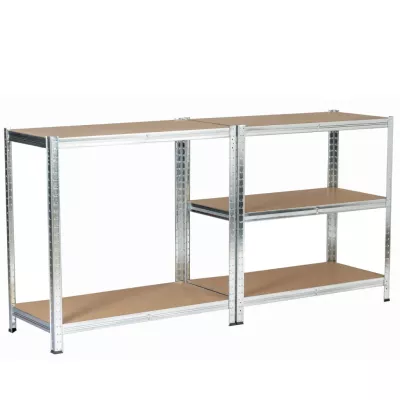 Kovový regál 90 cm QARIAN - strieborný