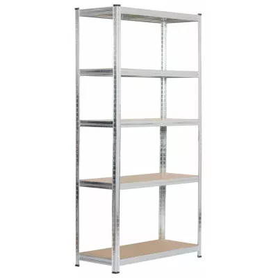 Kovový regál 90 cm QARIAN - strieborný