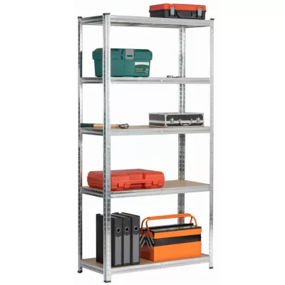 Kovový regál 90 cm QARIAN - strieborný
