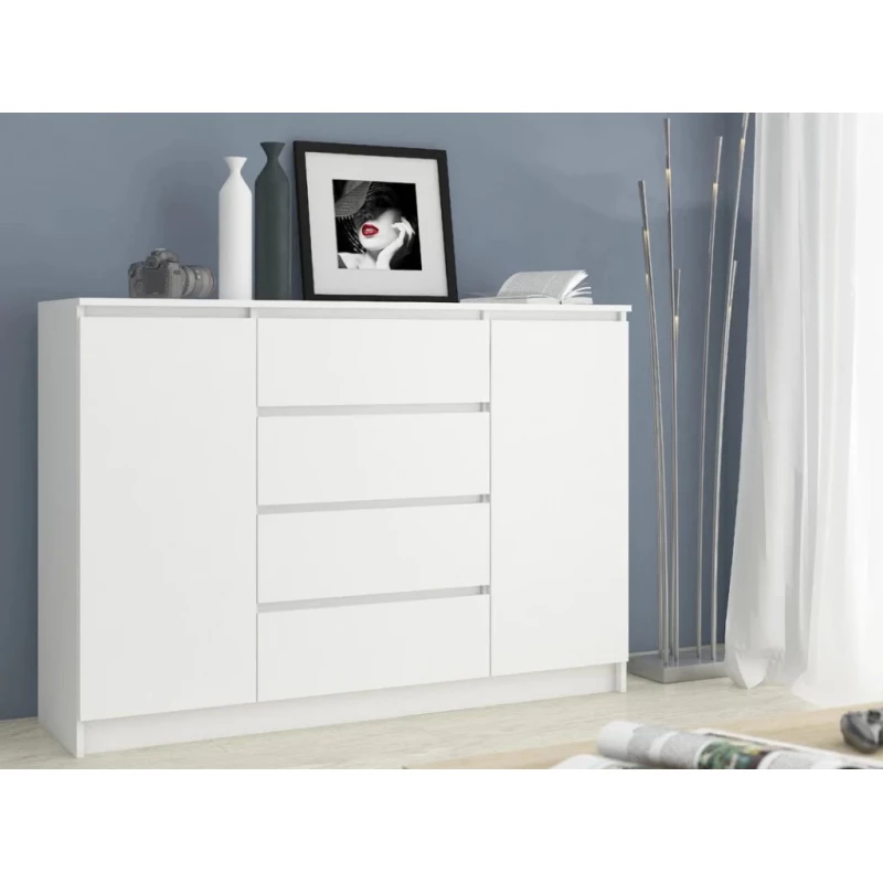 Široká kombinovaná komoda SAVRILA - biela