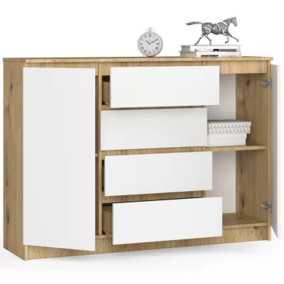 Veľká kombinovaná komoda SAVRILA - dub artisan / biela