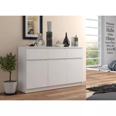 Komoda so šuplíkmi a dvierkami SAVRILA - biela