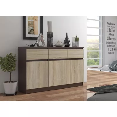 Komoda so šuplíkmi a dvierkami SAVRILA - wenge / dub sonoma