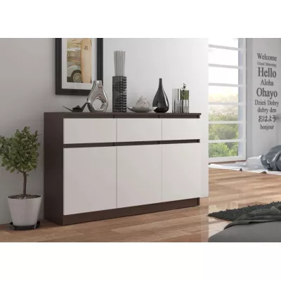 Komoda so šuplíkmi a dvierkami SAVRILA - wenge / biela