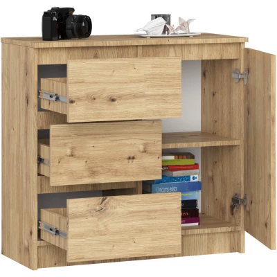 Komoda so šuplíkmi a dvierkami CIELA - dub artisan