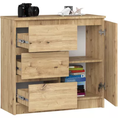 Komoda so šuplíkmi a dvierkami CIELA - dub artisan