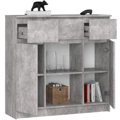 Komoda so šuplíkmi a dvierkami JUNIPER - betón