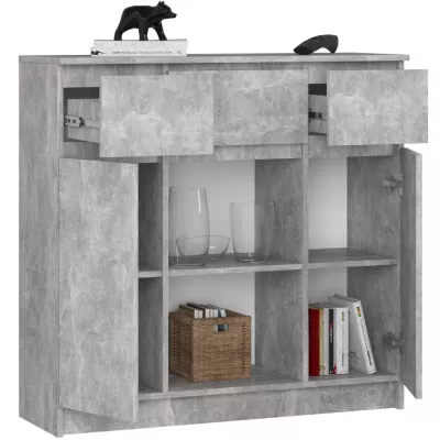 Komoda so šuplíkmi a dvierkami JUNIPER - betón