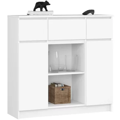 Komoda so šuplíkmi a dvierkami JUNIPER - biela