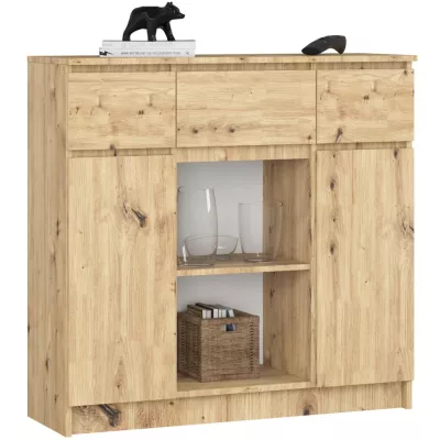 Komoda so šuplíkmi a dvierkami JUNIPER - dub artisan