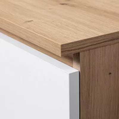 Komoda so šuplíkmi a dvierkami JUNIPER - dub artisan / biela