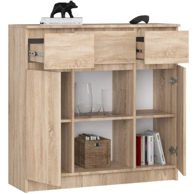 Komoda so šuplíkmi a dvierkami JUNIPER - dub sonoma