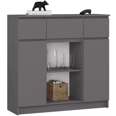 Komoda so šuplíkmi a dvierkami JUNIPER - šedá
