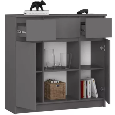 Komoda so šuplíkmi a dvierkami JUNIPER - šedá
