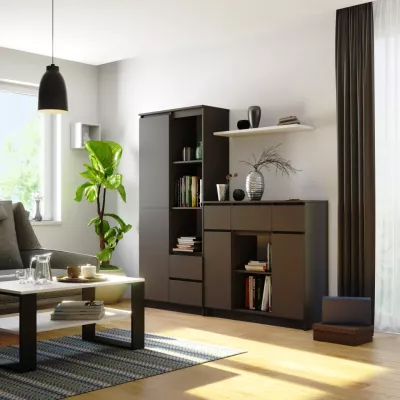Komoda so šuplíkmi a dvierkami JUNIPER - šedá