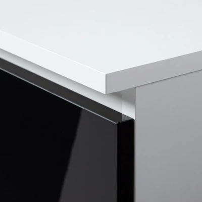 Počítačový stolík OMRELIS - biely / čierny lesklý