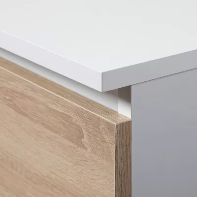Praktický nočný stolík YMARIN - biely / dub sonoma