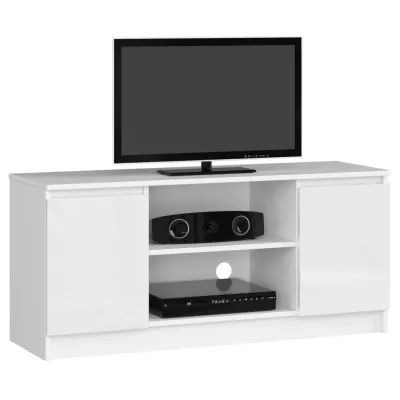 TV stolík YMARIN - biely / biely lesklý