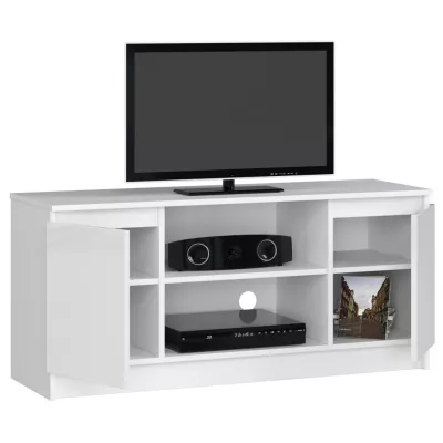 TV stolík YMARIN - biely / biely lesklý