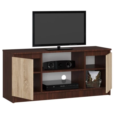 TV stolík YMARIN - wenge / dub sonoma