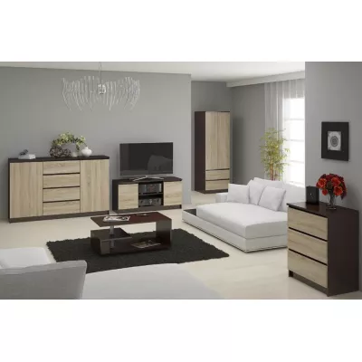 TV stolík YMARIN - wenge / dub sonoma