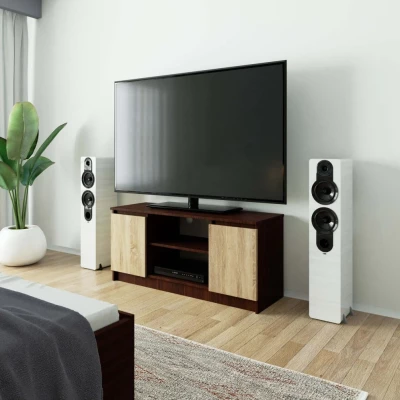 TV stolík YMARIN - wenge / dub sonoma
