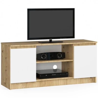 TV stolík YMARIN - dub artisan / biely