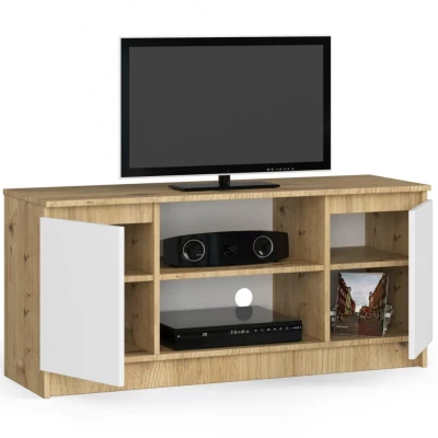 TV stolík YMARIN - dub artisan / biely