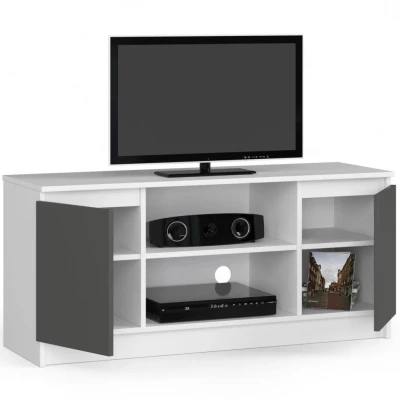 TV stolík YMARIN - biely / šedý