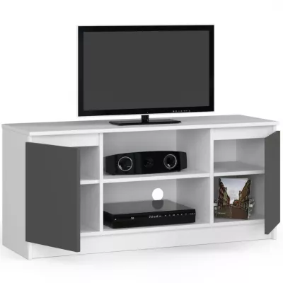 TV stolík YMARIN - biely / šedý