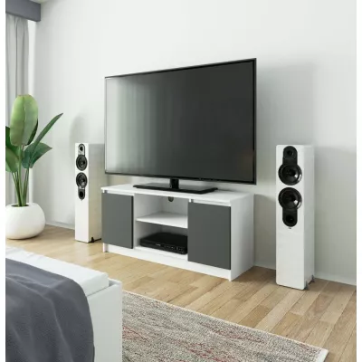 TV stolík YMARIN - biely / šedý