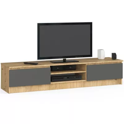 Televízny stolík YMARIN - dub artisan / šedý