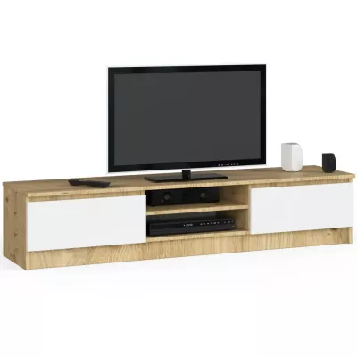 Televízny stolík YMARIN - dub artisan / biely