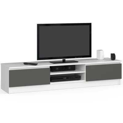 Televízny stolík YMARIN - biely / šedý