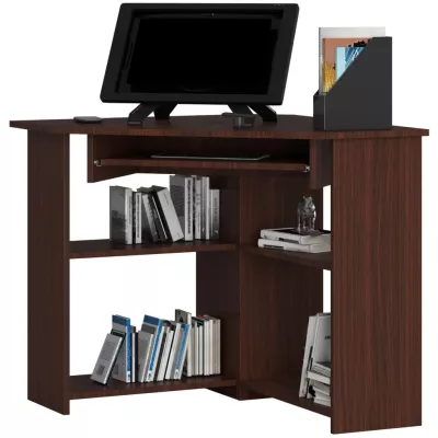 Rohový PC stôl DRIONAS - wenge
